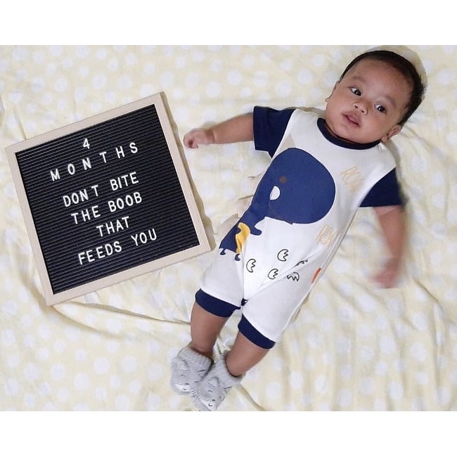 Baby Lona Dino Roar 3D Jumper Romper 05 Anak Bayi Boy Lengan Pendek 3-9 Bulan-2