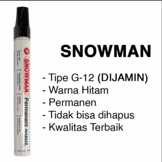 

Spidol SNOWMAN Permanent Masker G-12 Black