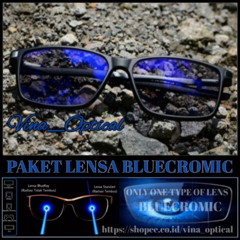 Frame Kacamata PRIA SPORTY | Kacamata Pria Keren | Kacamata PRIA BLUECROMIC FREE Lensa Minus/Cylinde