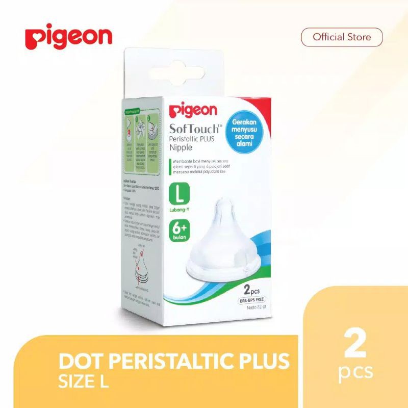 PIGEON Dot Peristaltic Plus Size L Isi 2 Pcs | Dot Bayi