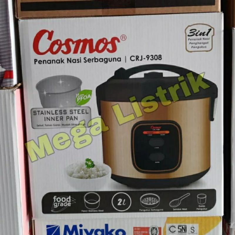 magicom cosmos crj9308 3in1 2L panci stainless rice cooker cosmos