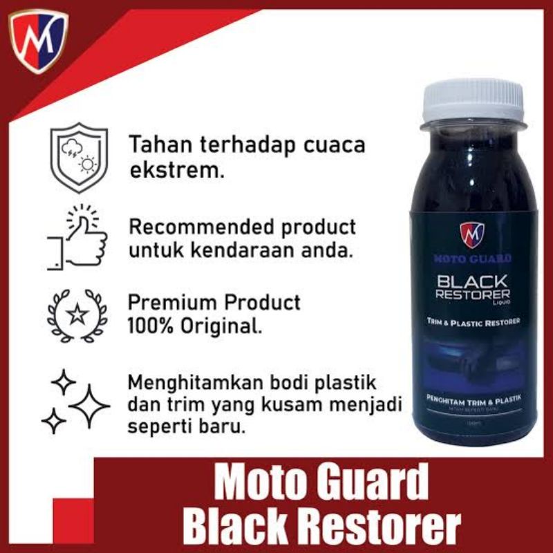 Penghitam Bodi Motor &amp; mobil BLACK RESTORER MOTO GUARD 100 ML