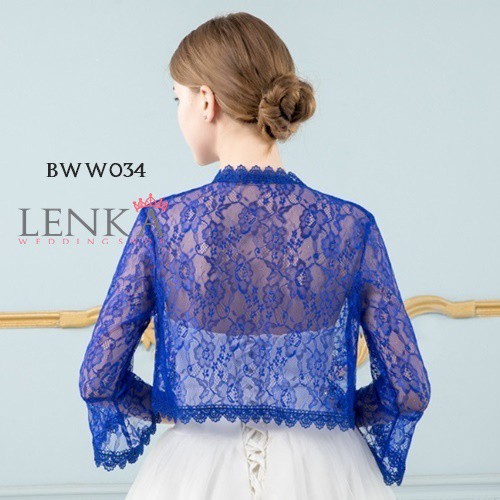 [STOK TERBATAS] LACE BOLERO WEDDING PENGANTIN RENDA BIRU MODERN BWW034