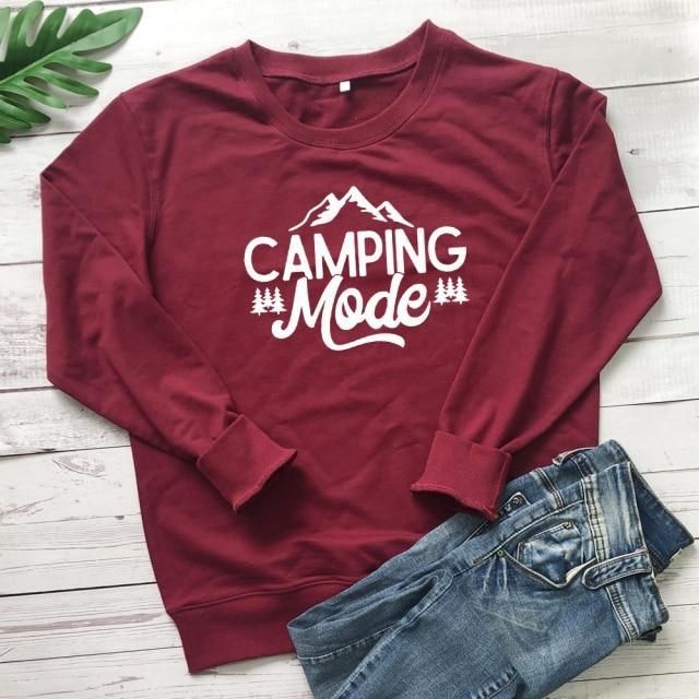 SWEATER CREWNECK CASUAL UNISEX CAMPING MODE FLEECE TEBAL MURAH HALUS TERBARU'