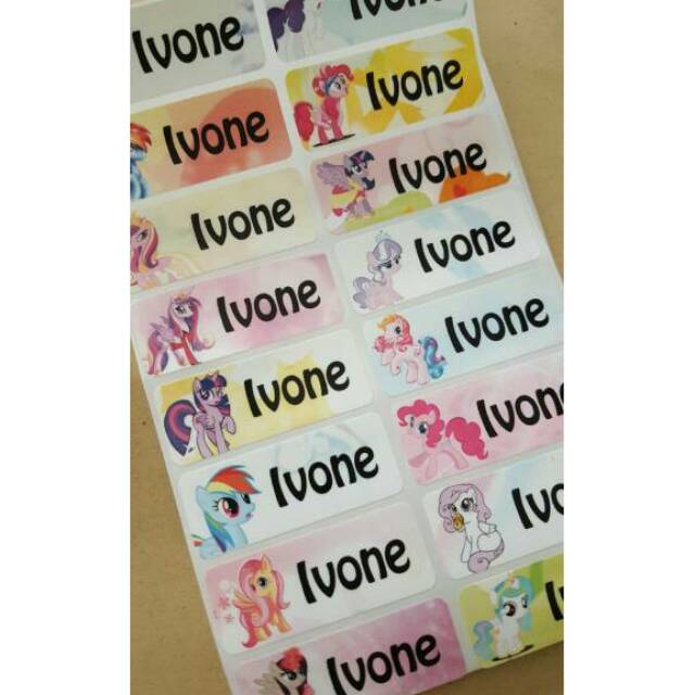 

Label nama anti air stiker waterproof My Little Pony