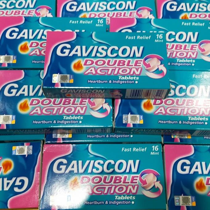[[ Eferiusaya ]] Gaviscon Double Action 16 Tablets obat maag hisap