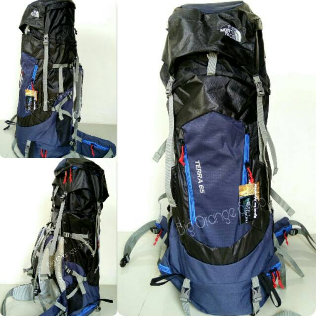 Tas Gunung murah TNF TheNorth Face 60l  Biru Navy Ransel Camping Carrier berkualitas