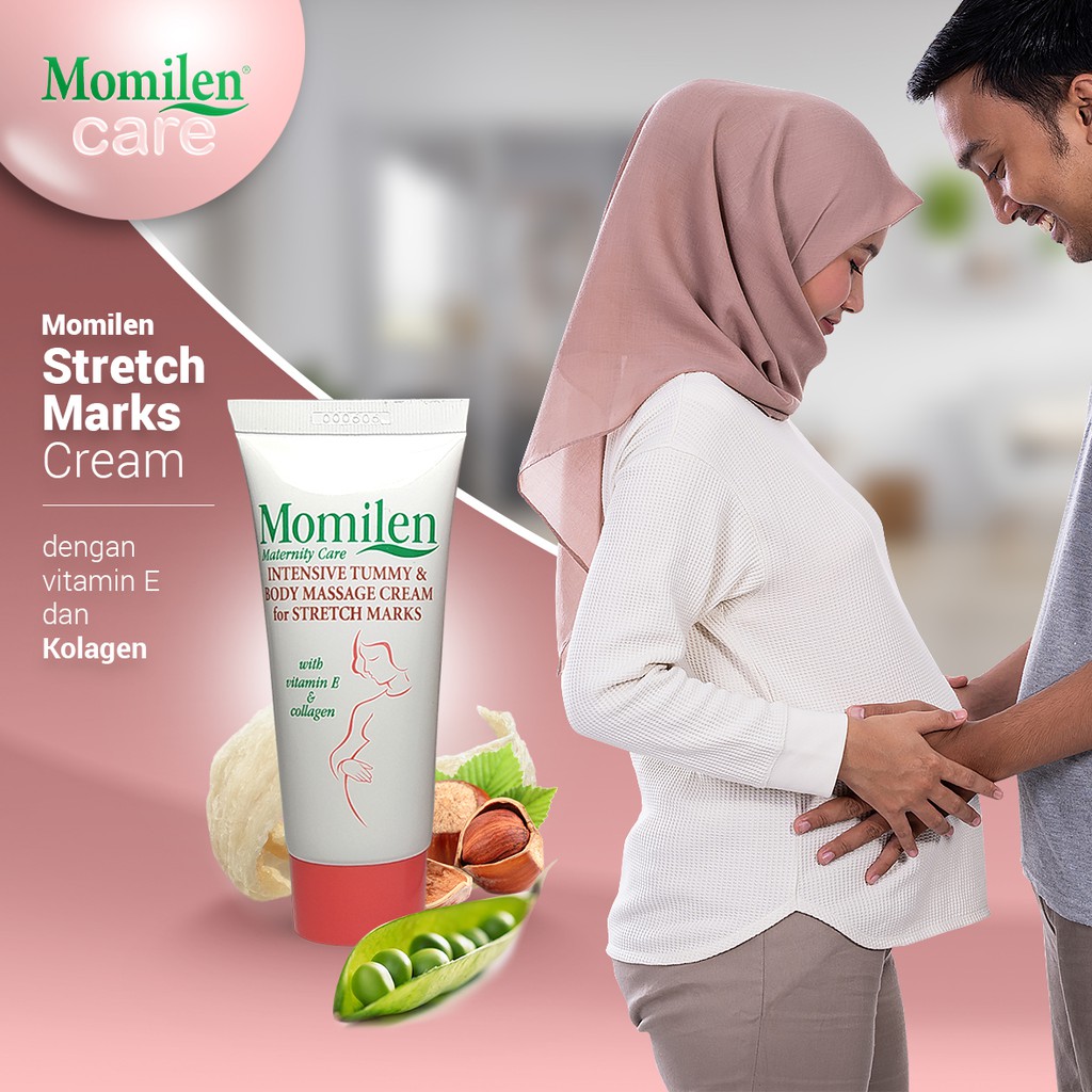 MOMILEN Stretch Mark Cream 30gr / Intensive Tummy / Penghilang Selulit / Garis Perut / Luka Perut