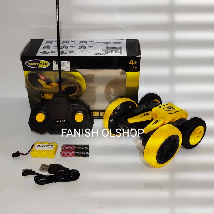 MAINAN ANAK LAKI-LAKI MOBIL REMOT KONTROL TWISTER SINGLE BATERAI CAS - Kuning