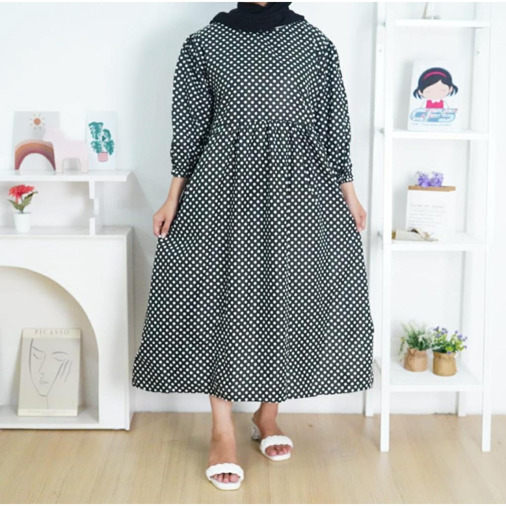 BEFAST - ZFS OOTD Wanita Dress WAYOUNG / SANSO POLKA DRESS / Dress Wanita Jumbo / Fashion Wanita Kekinian 2022 / Dress Polkadot Jumbo / Dress Casual / Dress Terbaru