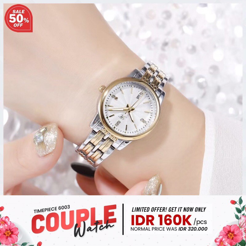 Jam Tangan Couple Pria Wanita Jimshoney 6003 Watch Glamour / Jam Murah Mewah