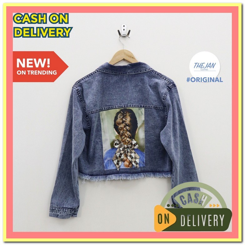 Jaket Denim Jumbo Cewek Wanita Levis Oversize Jaket Jeans Levis Wanita (Original) Nyc Crop Jacket Je