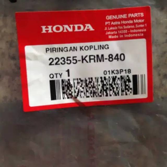 Piringan Kopling Kaki 4 Honda Versa Mega Pro Mono CB150 KRM Ori
