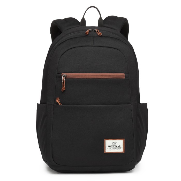 TAS PRIA Navy Club Tas Ransel Laptop - Tas Pria Tas Wanita Tas Punggung - FBJFA - Hitam import bayar