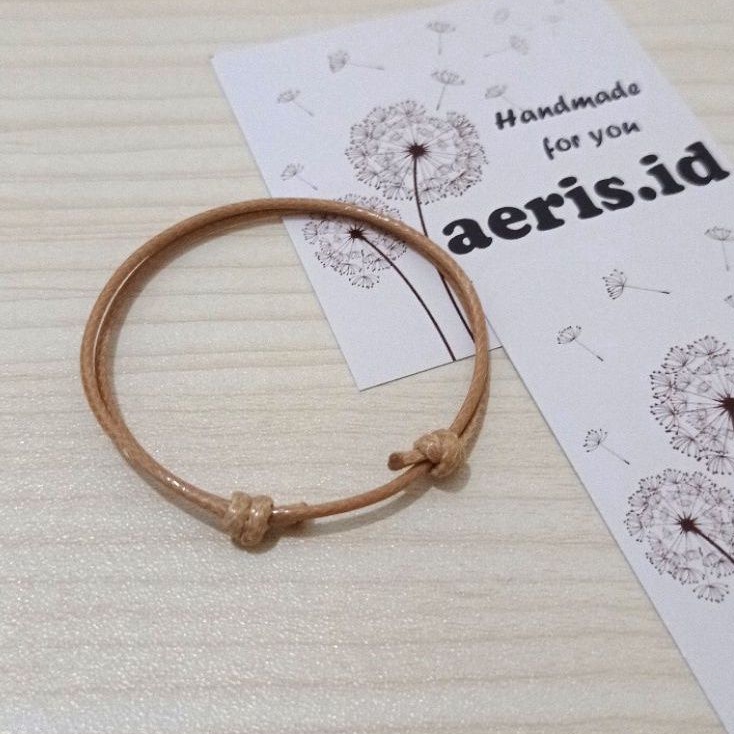 Gelang Inisial Huruf / Gelang Nama / Gelang Couple [COKELAT MUDA]