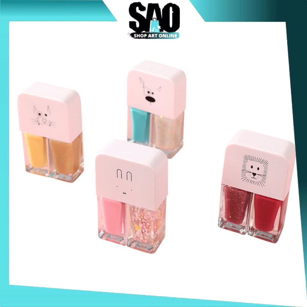 SAO – Cat Kuku / Kutek Korea Lucu 2 Warna / Nail Polish 2 in 1 / Gel Nail Polish / Kutek Kuku F5249