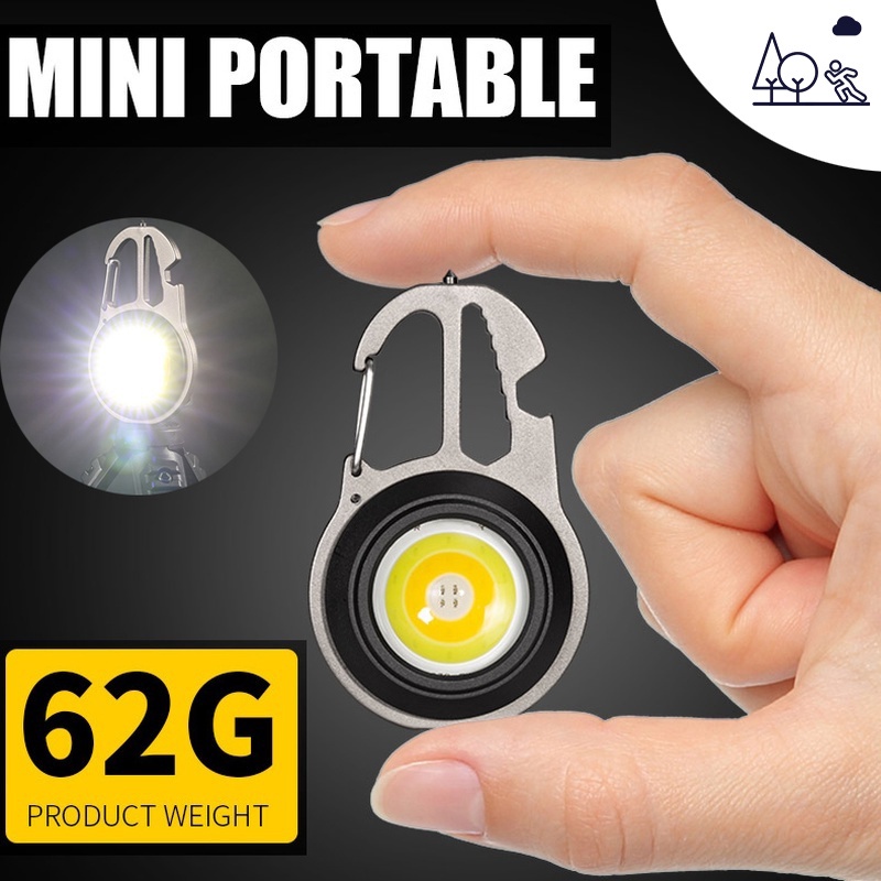 1 Set Lampu Senter LED COB 3 Mode Bentuk Palu Mini USB Rechargeable Dengan Kabel Data