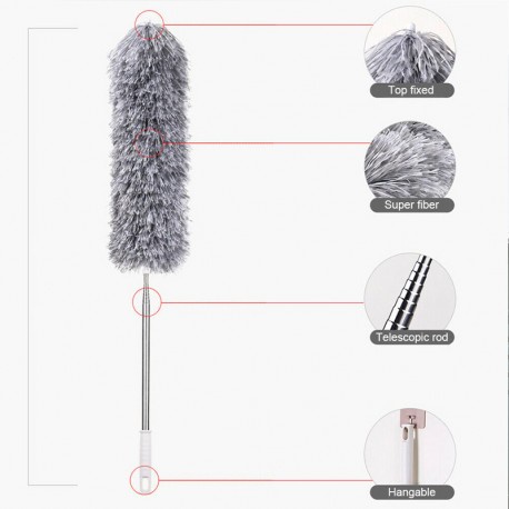 KEMOCENG TELESKOPIK Panjang 280CM Panjang 2,8 Meter Pembersih Debu Tekuk Telescopic Microfiber Magnet Debu Extendable Gagang Panjang Sapu Pembersih Plafond Adjustable Deep Cleaning