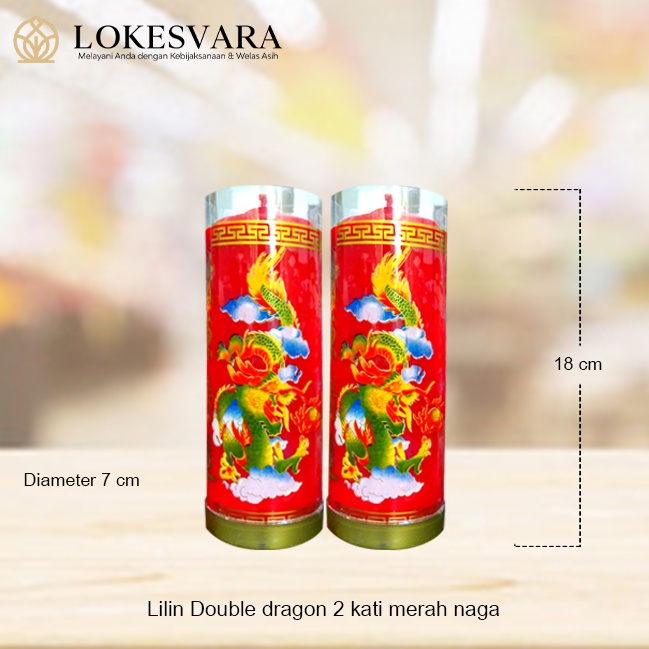 Lilin Puja Sembahyang Pilar 2 Kati/Kin Double Dragon