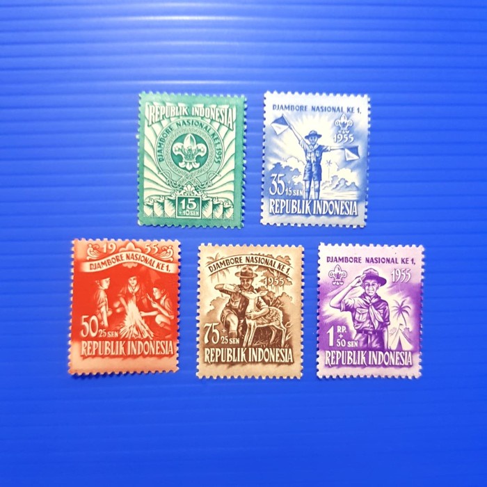 

Diskon Perangko/Prangko Indonesia 1955. Pramuka. Jambore Nasional I. Set Sale!!!