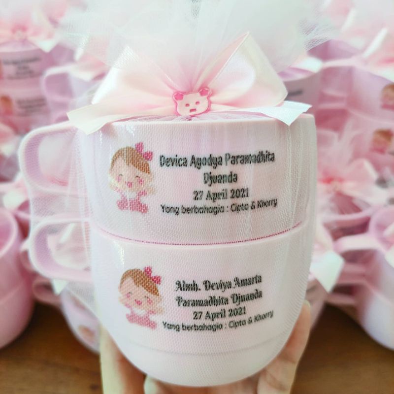 

souvenir cangkir untuk ulang tahun, pernikahan, tasyakuran, aqiqah, newborn baby
