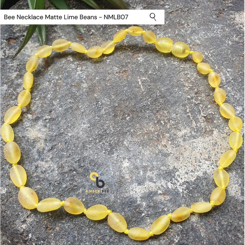 Kalung Amber Bayi &amp; Anak Premium ORI Baltic Matte Lime NMLB07 by Amber Bee