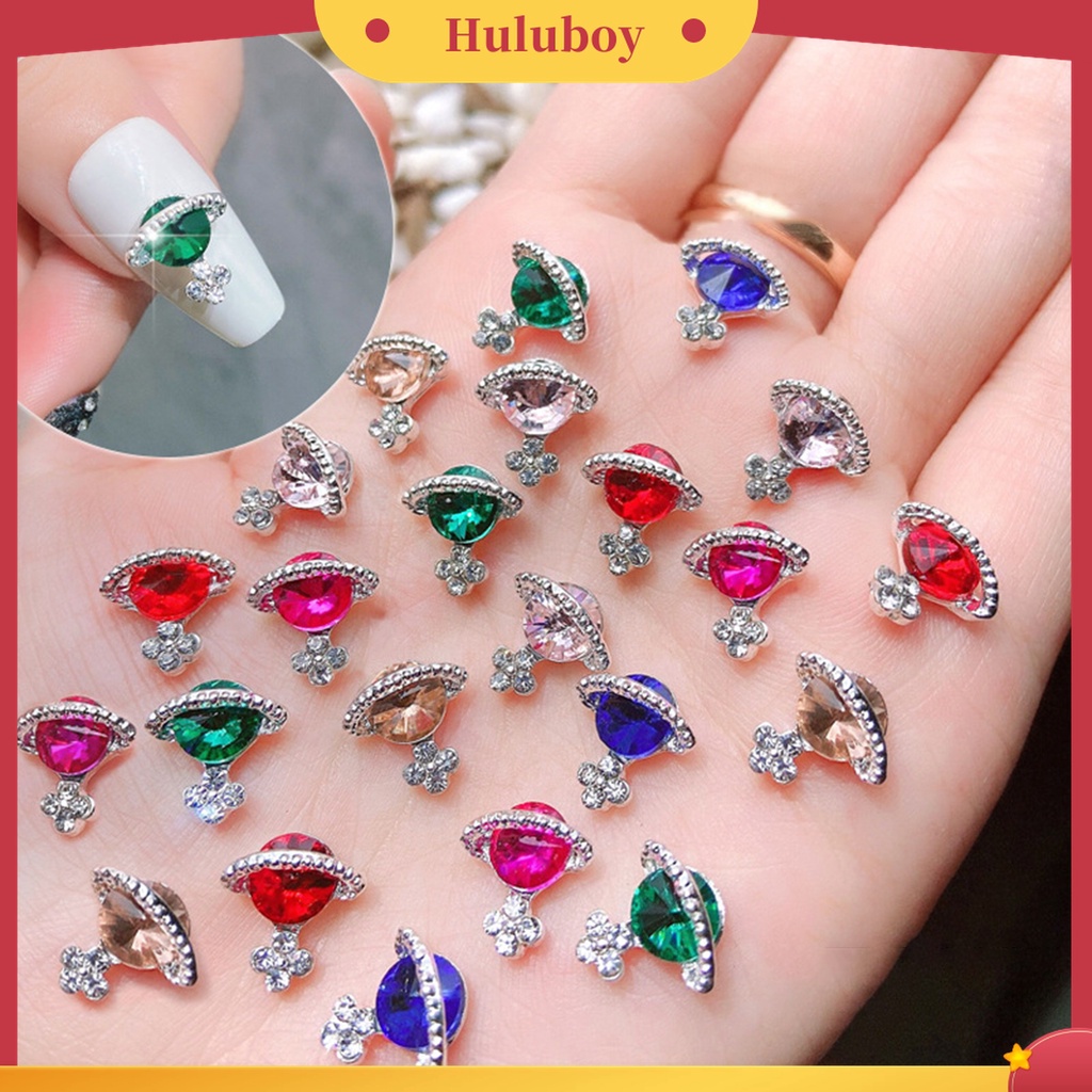 Huluboy Huluboy♡ 5 Pcs / Set Ornamen Kuku Efek Glitter 3D Warna-Warni Untuk Wanita