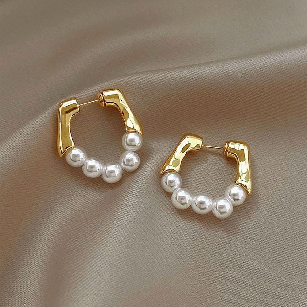 Mxbeauty Menjuntai Anting Menawan Retro Mutiara Musim Panas Aksesori Alloy Lady Wanita Ear Buckle