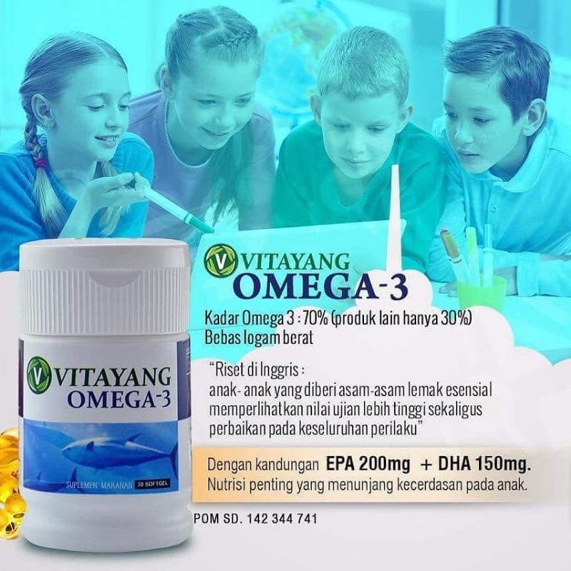 Vitayang Omega 3 Minyak Ikan Omega 3 Suplemen Jantung Syaraf Otak Original KK Indonesia