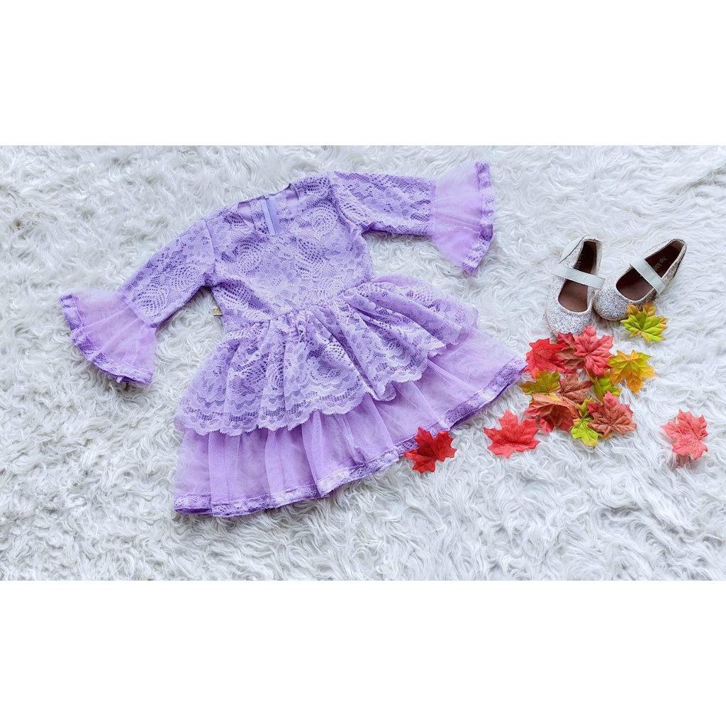 DRESS ANAK CATHERINE WARNA LILAC/BAJU UNGU/BAJU PESTA/BAJU KONDANGAN/BRIDESMAID/BAJU ANAK