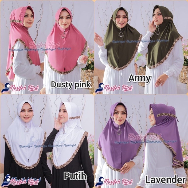 Jilbab instan bergo serut fendi material jersey