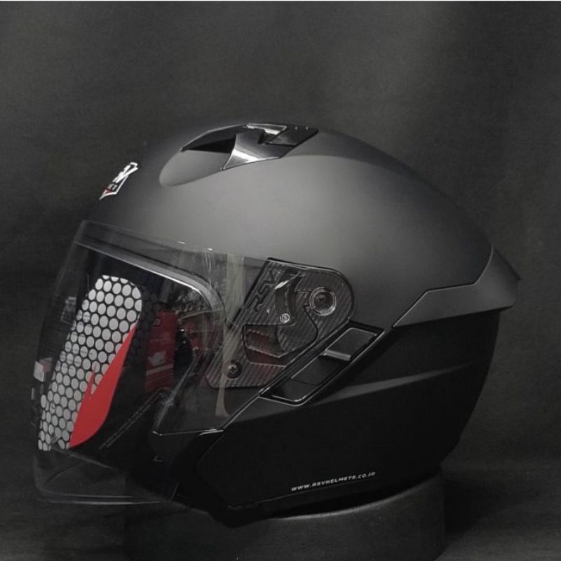 HELM RSV SV300 BLACK DOFF PAKET GANTENG LEOPARAD VISOR IRIDIUM - SPOILER 3D-Standart