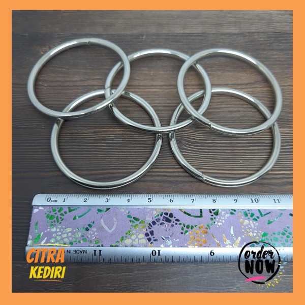 Ring Bulat 5 cm 4mm ring tas  kerajinan tangan souvenir warna nikel