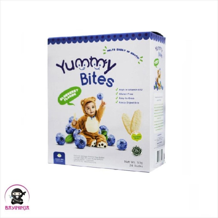 

YUMMY BITES Blueberry Rice Crackers Box 50 g T-Ninjabayi 01