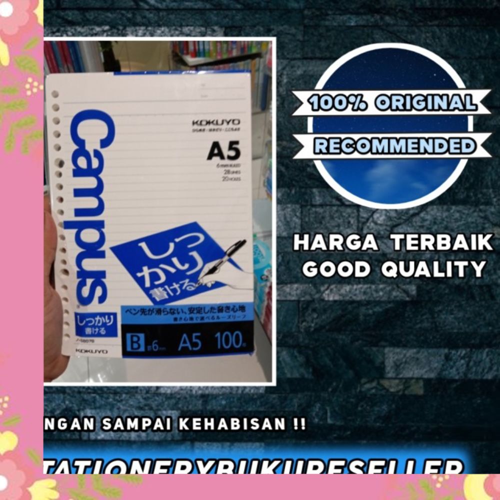 

Kokuyo campus loose leaf garis garis A5 isi 100