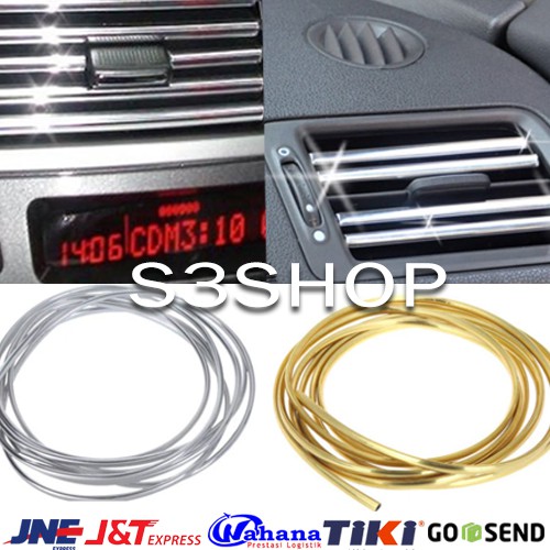 LIST CHROME GOLD DEKORASI AC MOBIL HELM DLL