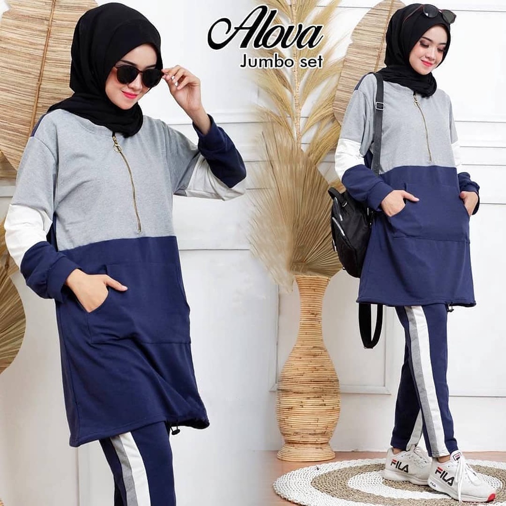 Alova Set Jumbo / Setelan Olahraga Jumbo / Setelan Olahraga Wanita / Setelan Olahraga Terbaru