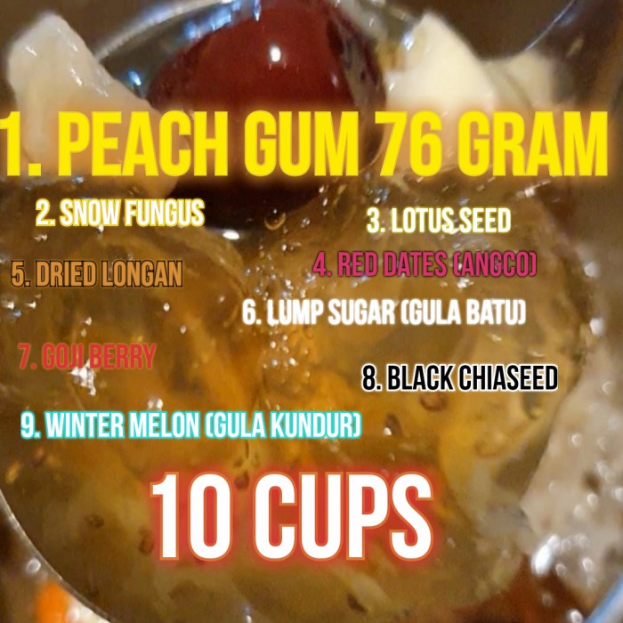 

Paket peach gum grade A+ Pearl besar buat 8 porsi