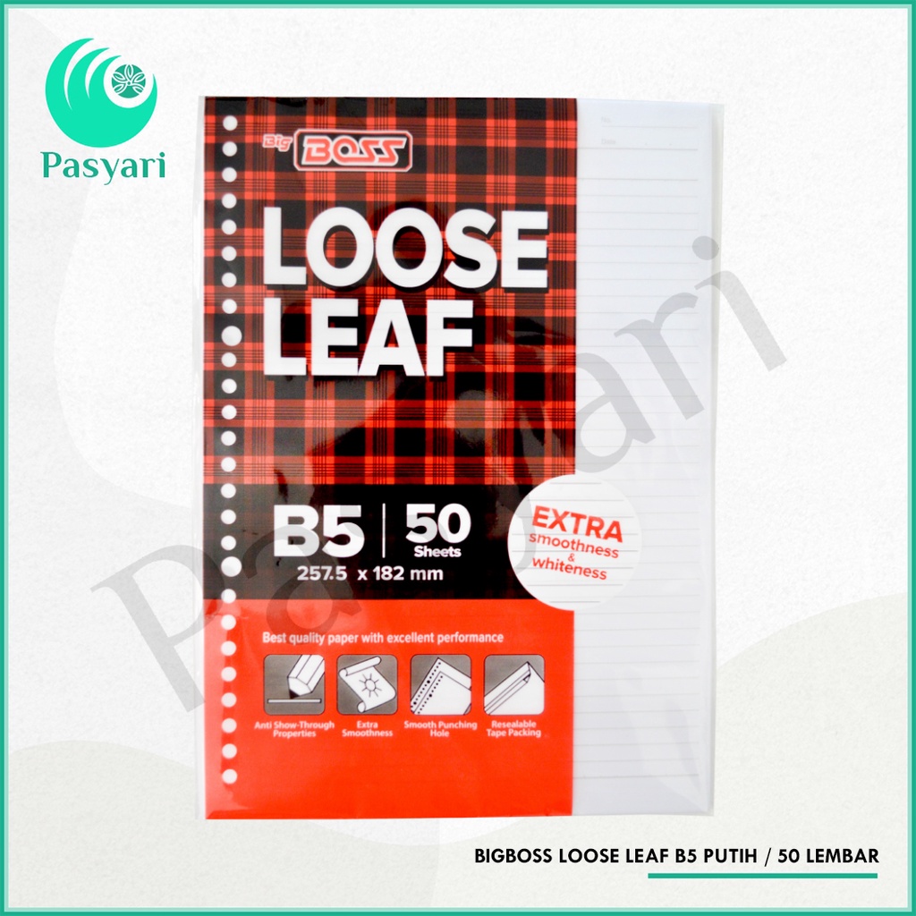 

Bigboss loose leaf B5 Putih Garis / 50 Lembar