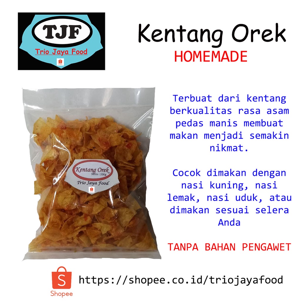 

Sambal Goreng Kentang (Kentang Orek) HOMEMADE 200 gram - Trio Jaya Food