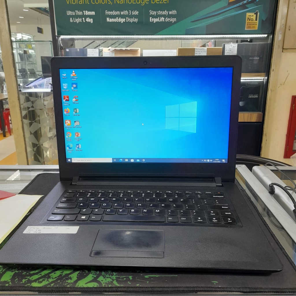 laptop Leptop Seken Bekas second LE Ideapad 110 intel Celeron RAM 4GB HDD 500GB BERKUALITAS MURAH ORIGINAL