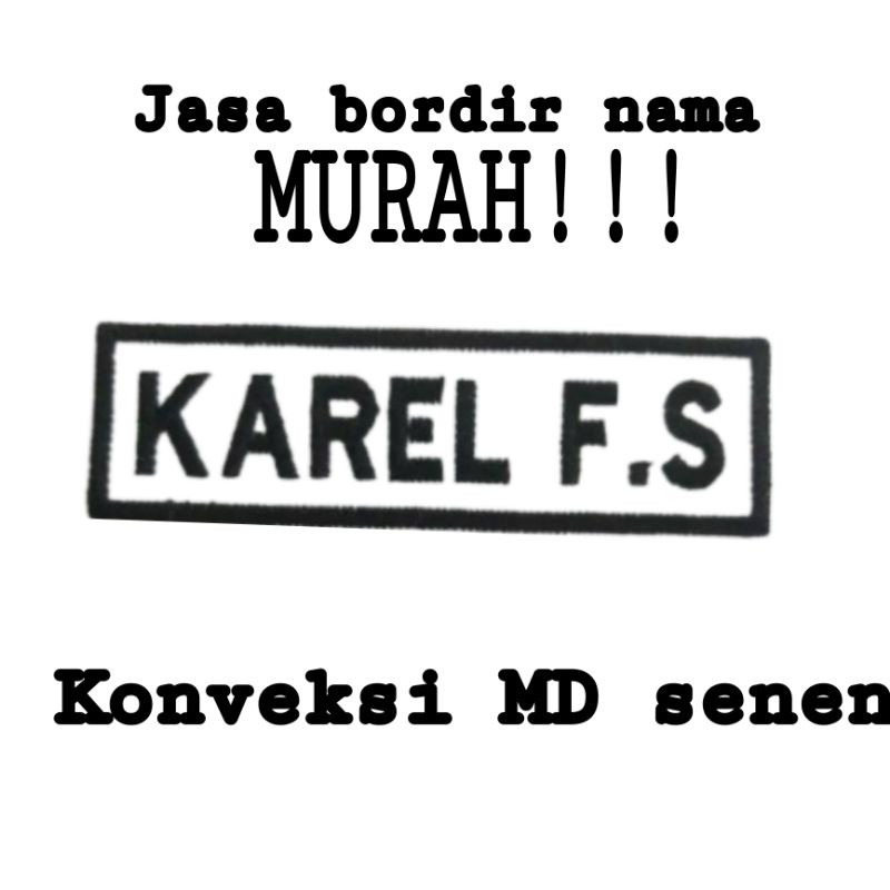 

bordir name tag murah