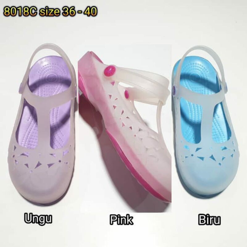 SANDAL JELLY KARET BARA-BARA MOTIF ZH8018C