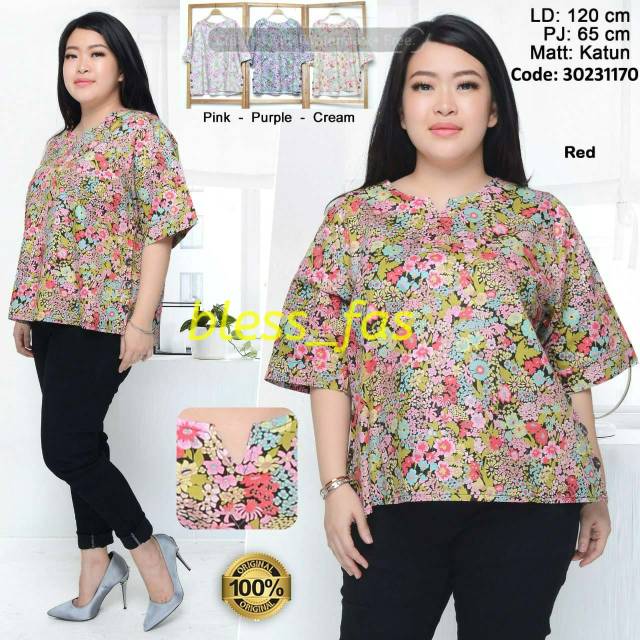 Blouse jumbo trendy - blouse hamil motif bunga - blouse jumbo