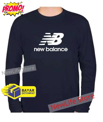 Kaos Distro NB Putih Premium Pria Wanita Lengan Panjang