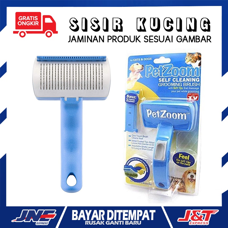 Sisir Kucing Sikat Bulu Kucing Pet Zoom Sisir Kutu Kucing Sisir Hewan