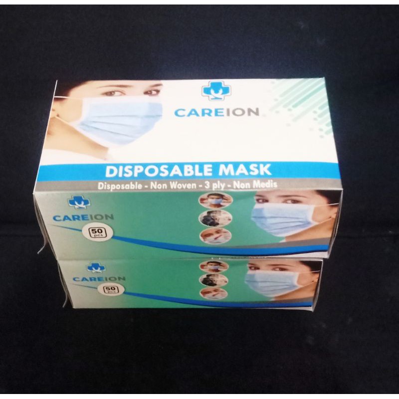 Masker Medis Surgical Mask 3 ply warna hitam Earloop dan Hijab