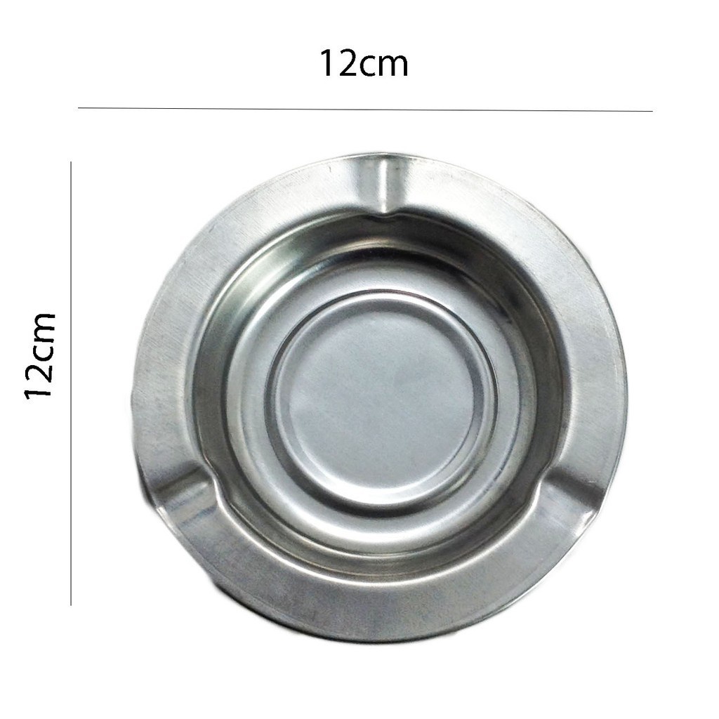 Round Ashtray Asbak Stainless 12cm Asbak Bulat High Qualty