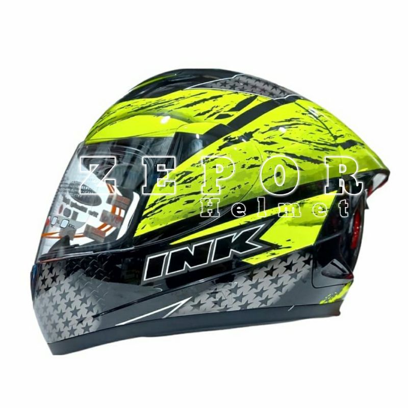 Helm INK CL MAX Seri 7 Black Yellow Original SNI DOT Full Face