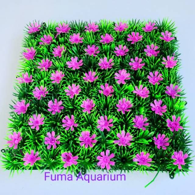 Rumput sintetis Rumput Dasar Rumput Dekorasi 25X25cm motif bunga Random